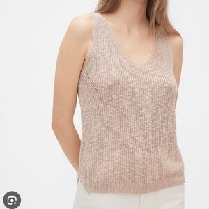 GAP Light Linen Blend Tan Knit Top M